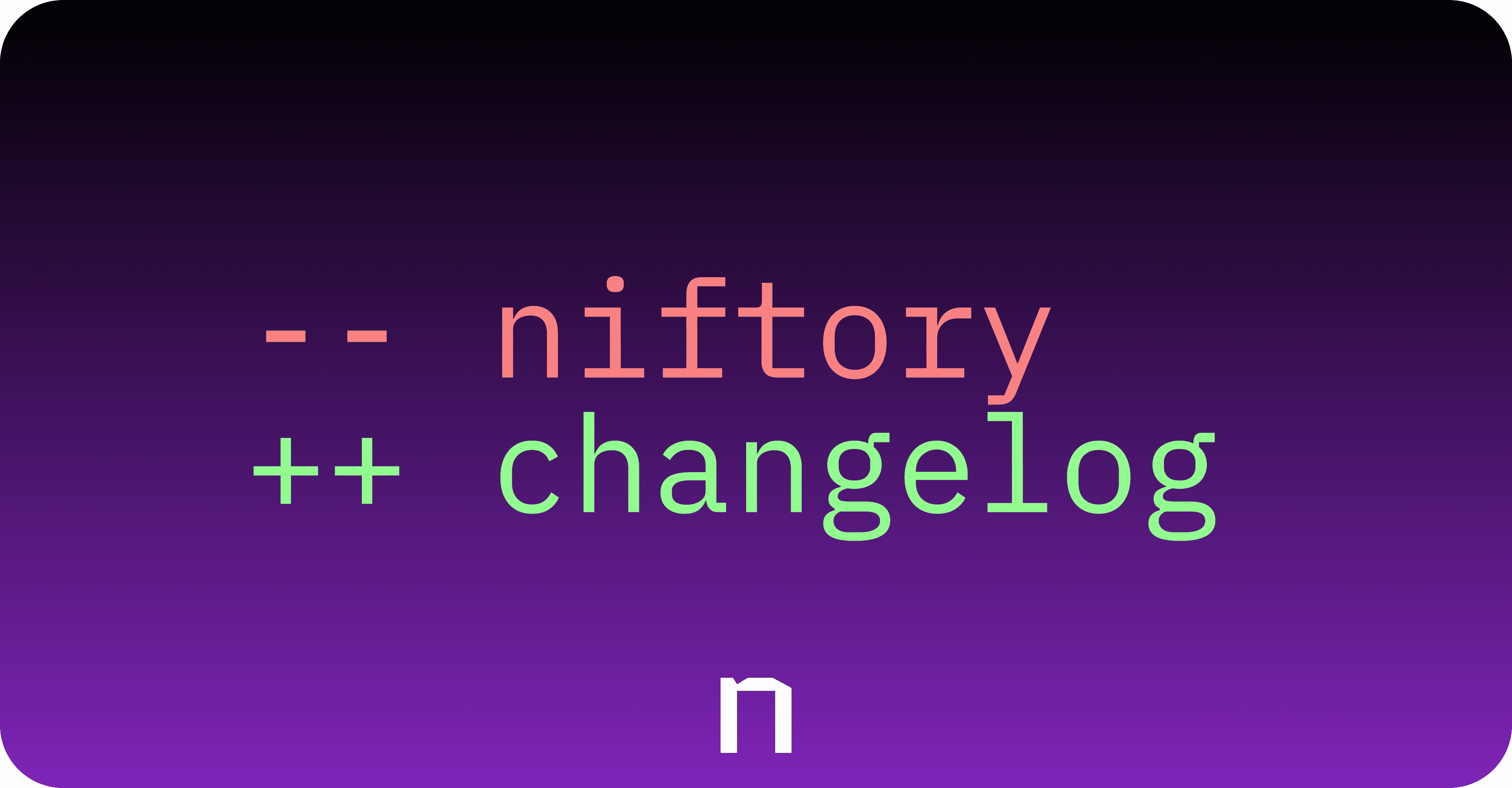 Niftory Changelog